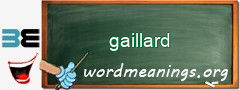 WordMeaning blackboard for gaillard